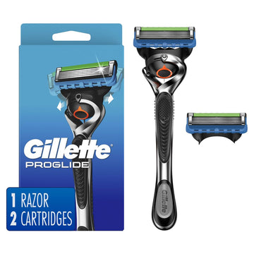 Gillette Proglide Razor For Men, Handle + 2 Blade Refills