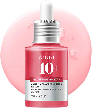 Anua 10% Niacinamide+ 4% Txa Serum, Ceramide, Hyaluronic Acid, Tranexamic Acid, Vitamin B12 Natural Color, Korean Glass Skin, Fragrance-Free, Dark Spot Serum, Korean Skincare, 30Ml /1.01 Fl.Oz