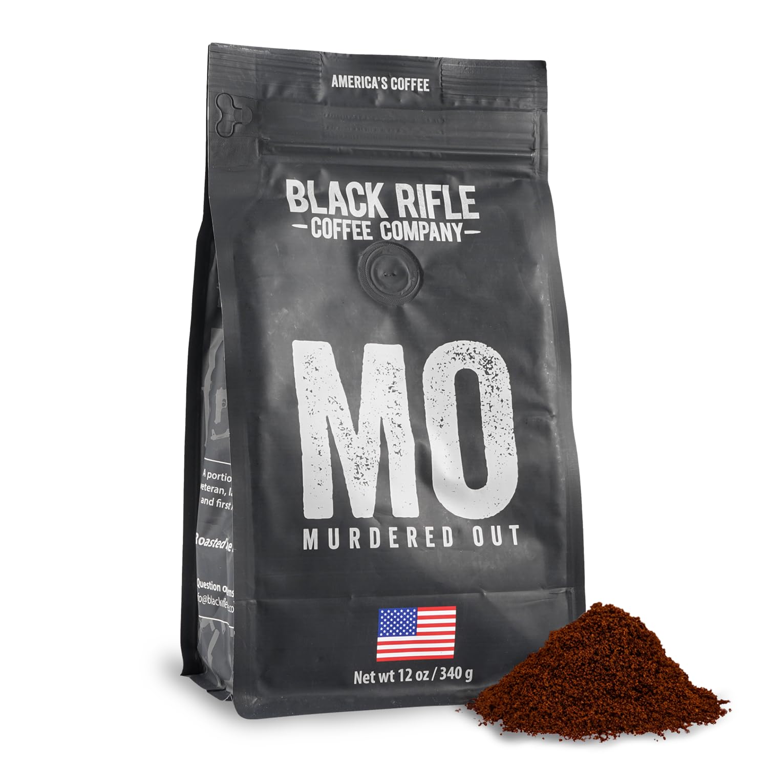 Black Rifle Coffee Company Murdered Out, Extra Dark Roast Ground Coffee, Columbian Roast With Bold Aroma And Smoky Flavors, Helps Support Veterans And First Responders, 12 Ounce Bag