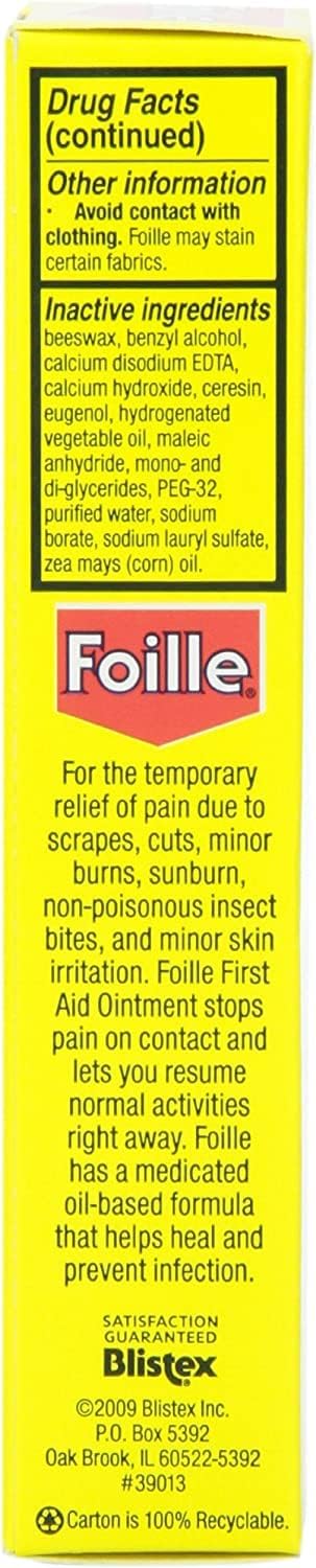 Foille Medicated First-Aid Ointment Tube 1 Oz By Foille : Health & Household