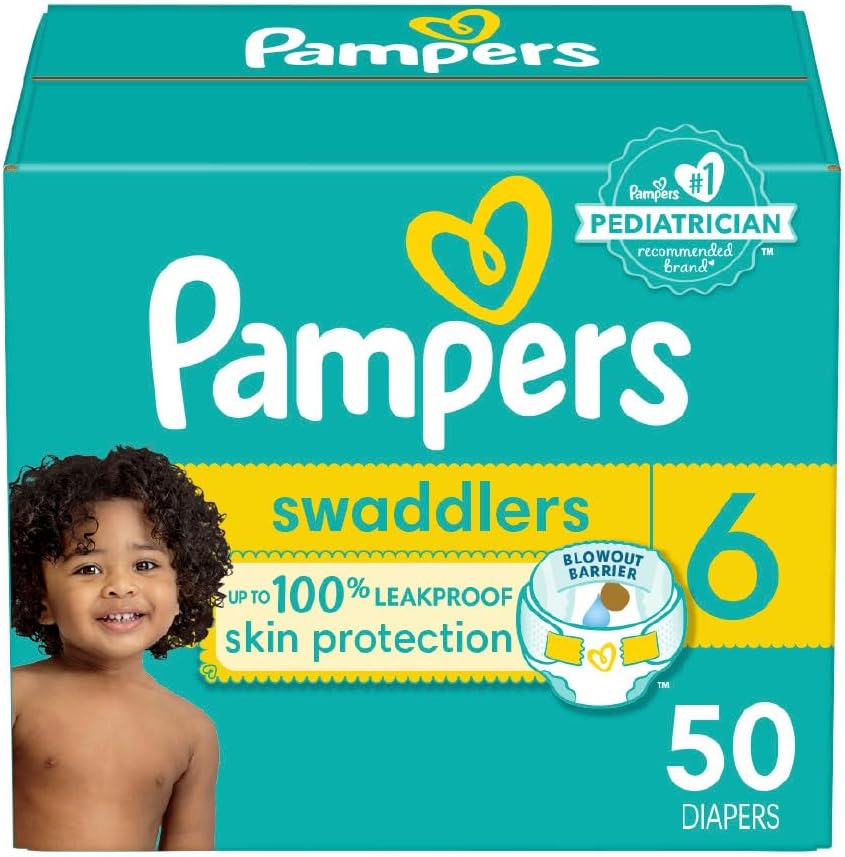 Pampers Swaddlers Diapers - Size 6, 50 Count, Ultra Soft Disposable Baby Diapers