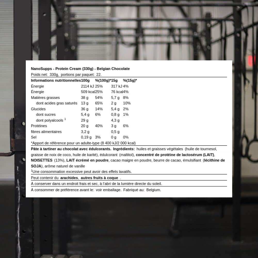 Nanosupps Protein Cream (330G) Belgian Chocolate - Functional Food - Protein Spreads