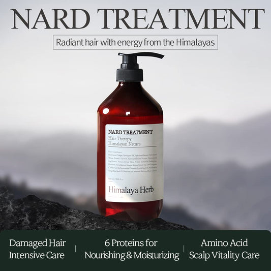 Nard Hair Shampoo Tea Tree Rosemary 33.8 Fl Oz - Strong Vitality From Himalayas - Natural Surfactants Giving Soft Cleansing - Argan Olive Jojoba Macadamia Sunflower Oil - Rich In Protein Amino Acids