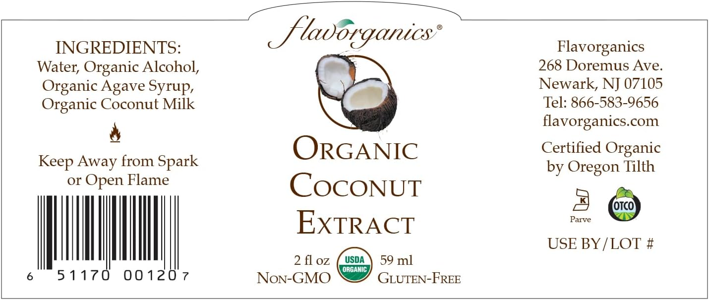 Organic Coconut Extract, 2 Ounce Bottle
