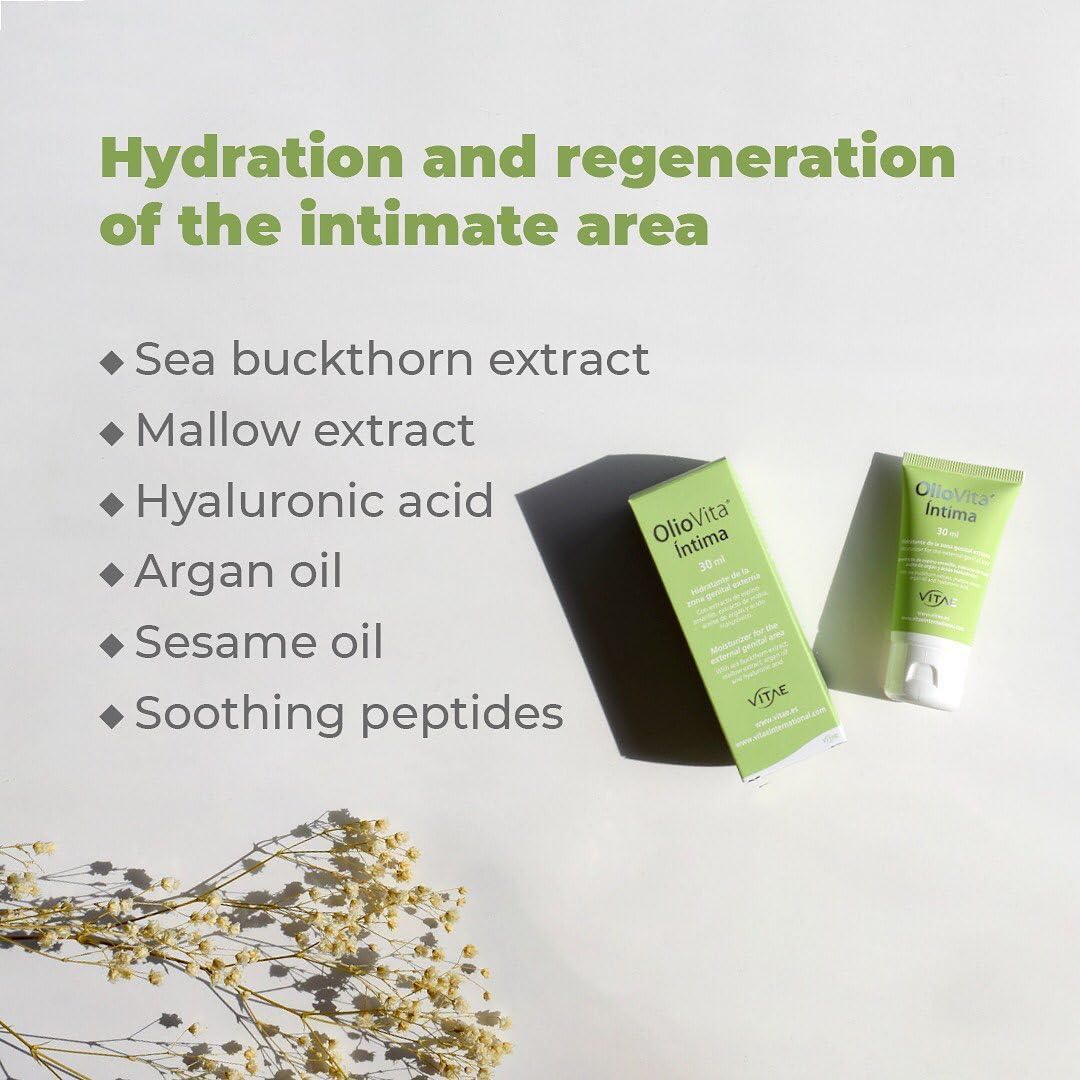 Vitae Oliovita Intima | Natural Intimate Cream with Sea Buckthorn Oil, Argan Oil, Hyaluronic Acid | Hydration, Comfort feeling, Emollient and Calming Effect | Vaginal Dryness in Menopause | 30ml : Amazon.co.uk: Health & Personal Care