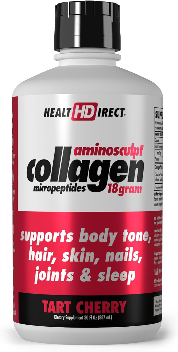 Health Direct Aminosculpt Sugar-Free Collagen Supplement - High Potency Medical-Grade Protein For Hair, Skin, Nails & Joints, Grass-Fed, Non-Gmo, Liquid Collagen - Smooth Mango - 15 Fl Oz