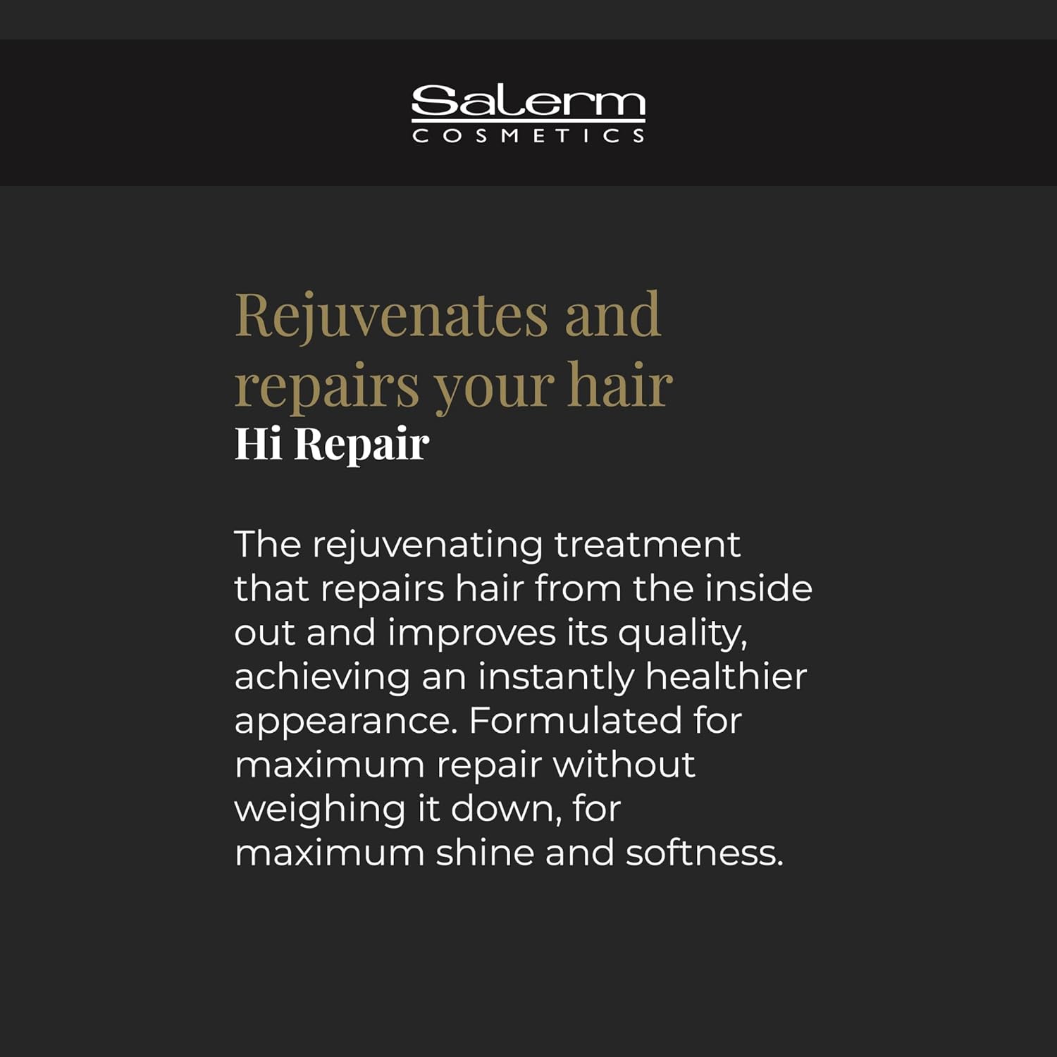 Salerm - Repairing Shampoo - Hi Repair Shampoo - 1000 Ml - Deep Hydration For Damaged Hair - Repairs And Rejuvenates - Shinier And Softer Hair - Immediate Effect : Hair Shampoos : Beauty & Personal Care