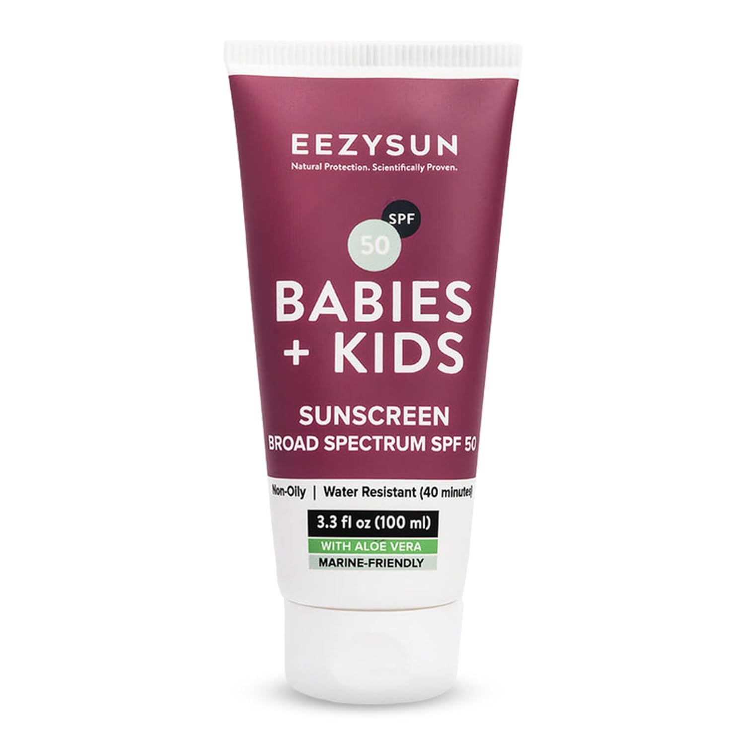 Babies & Kids Spf 50 Mineral Sunscreen | Dermatologically Tested For Sensitive Skin | Contains Aloe Vera | Sweat/Water Resistant | Cruelty-Free | Reef-Safe | Travel Size - 3.3 Fl Oz