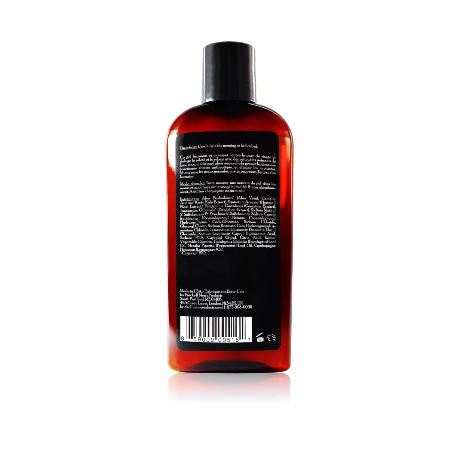 Brickell Men'S Clarifying Gel Face Wash For Men, Natural And Organic Rich Foaming Daily Facial Cleanser Formulated With Geranium, Coconut And Aloe, 8 Ounce, Scented : Beauty & Personal Care