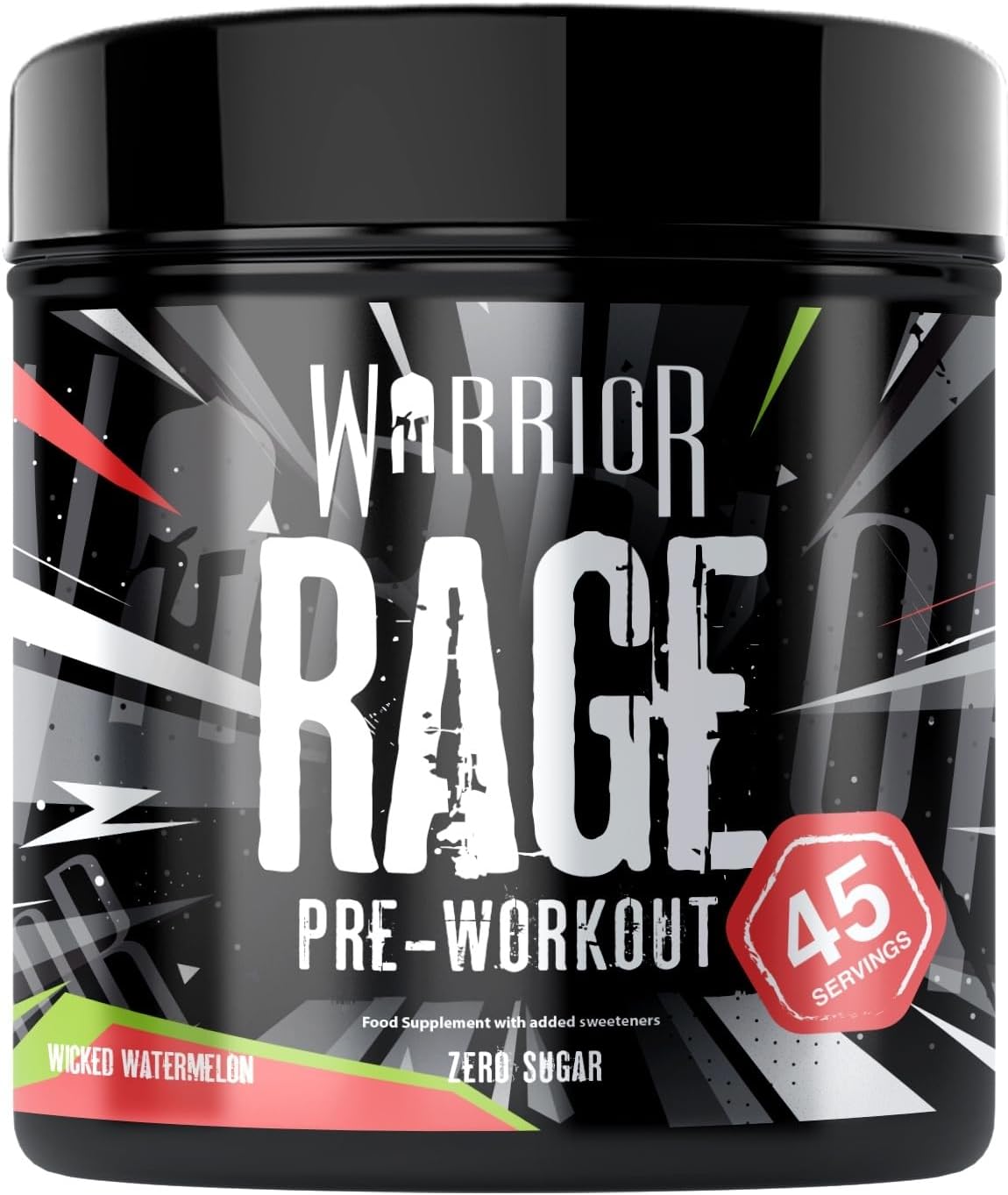 Warrior Rage - Pre-Workout Powder - 392G - Energy Drink Supplement With Vitamin C, Beta Alanine And Creatine Gluconate - 45 Servings (Wicked Watermelon)