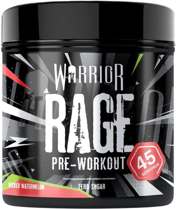 Warrior Rage - Pre-Workout Powder - 392G - Energy Drink Supplement With Vitamin C, Beta Alanine And Creatine Gluconate - 45 Servings (Wicked Watermelon)