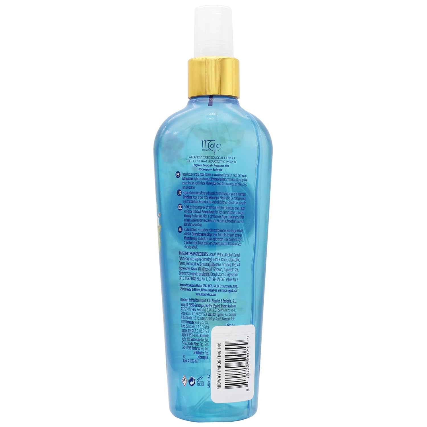 Maja Body Splash Turquoise Water 240Ml /8.1 Oz. Freshness And Sensuality. : Beauty & Personal Care