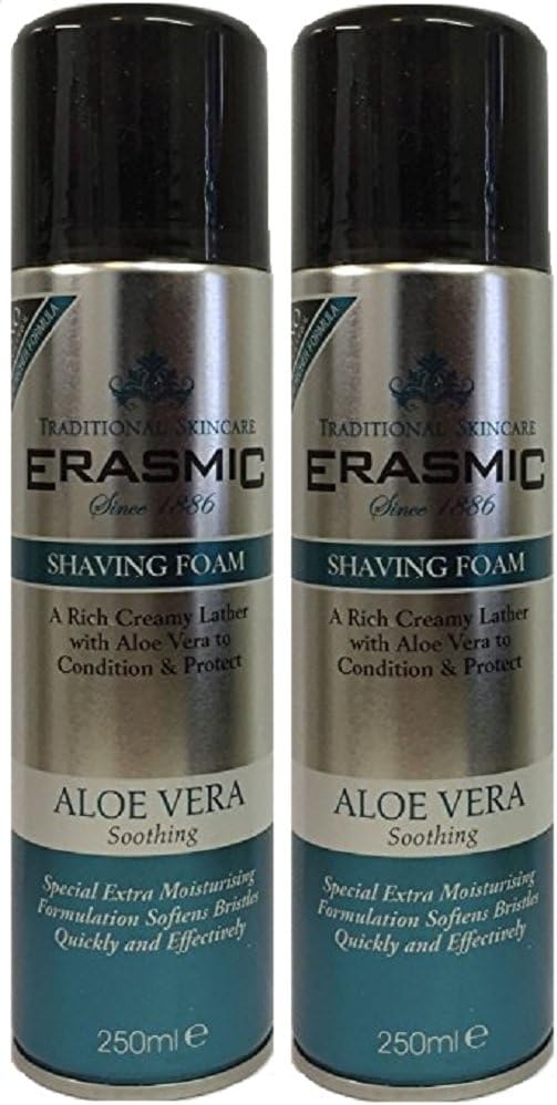 X2 Erasmic Traditional Skincare Shave Foam Aloe Vera Soothing 250Ml