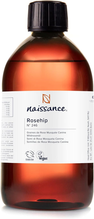 Naissance Rosehip Seed Oil (No. 246) - 450ml - 100% Natural, Hydrating, Nourishing Moisturising - for Skin, Face, Hair, Body - Vegan