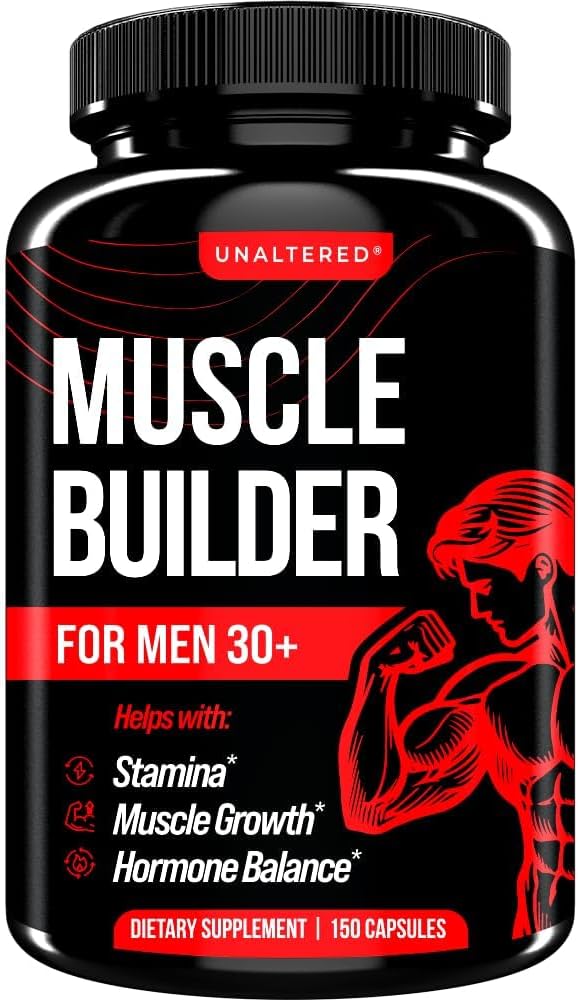 Muscle Builder & Hormone Balance For Men - Boost Muscle, Strength, & Stamina - Natural Male Nitric Oxide Booster - Includes Tribulus Terrestris, Ginseng, Vitamin D3, Ashwagandha - 150 Capsules