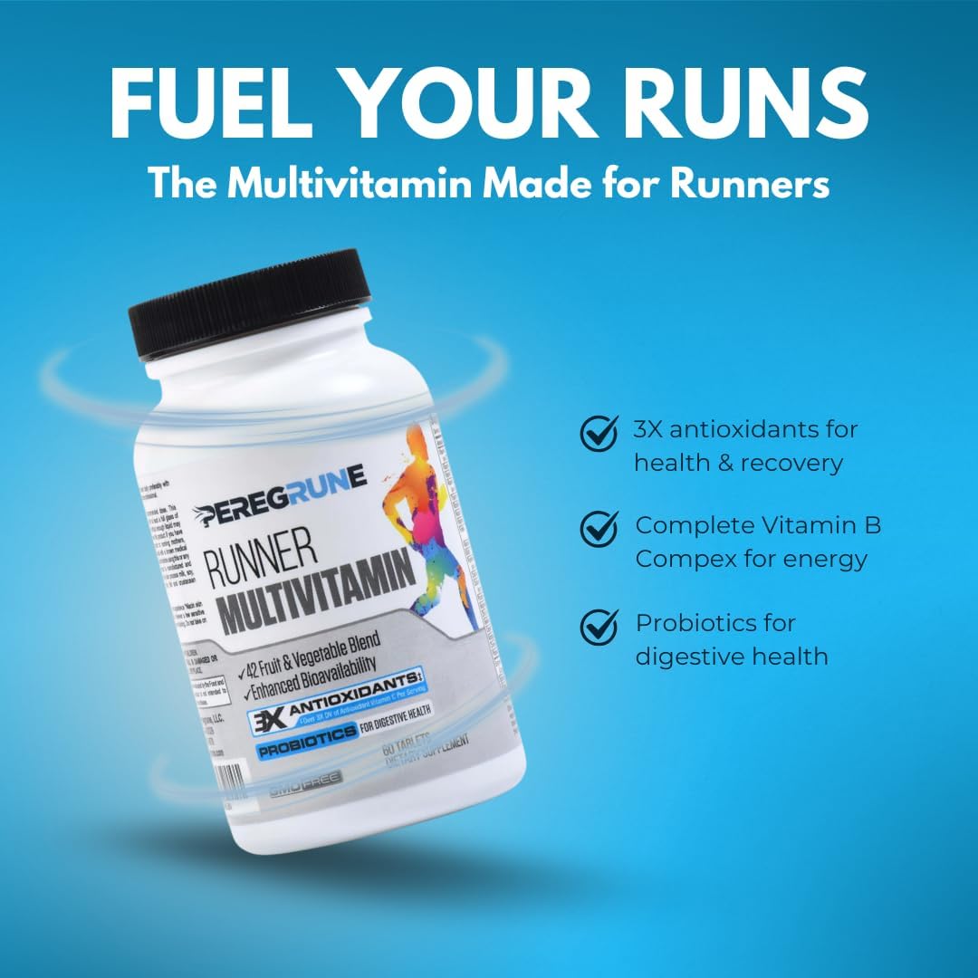 Peregrune Runner Multivitamin, Omega-3 Fish Oil, Joint Supplement (1 Month - 60 Tablets, 60 Softgels, 90 Capsules) : Health & Household