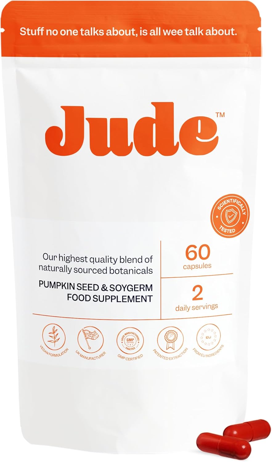 Jude Bladder Control Supplements For Women | Overactive Bladder Support Pills To Reduce Leakage And Incontinence | Go Less For Frequent Urination | 60 Count (1 Month Supply)