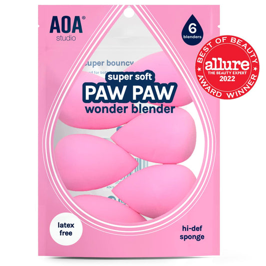 Aoa Studio Collection Makeup Sponge Set Latex Free And High-Definition Set Of 6 Makeup Wonder Blender For Powder Cream And Liquid, Super Soft Wonder Beauty Cosmetic
