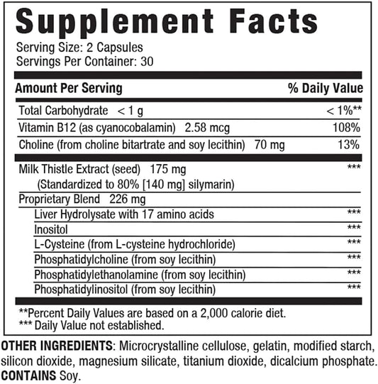 Liverite Liver Aid With Milk Thistle 60 Capsules, Liver Support, Liver Cleanse, Liver Care, Liver Function, Energy