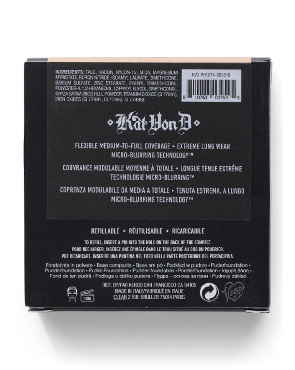 Kat Von D Lock-It Powder Foundation Tan 165 : Beauty & Personal Care