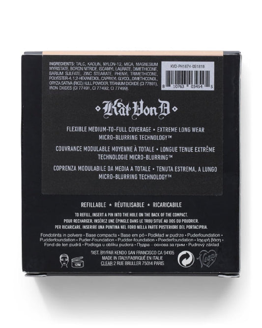 Kat Von D Lock-It Powder Foundation Tan 165 : Beauty & Personal Care
