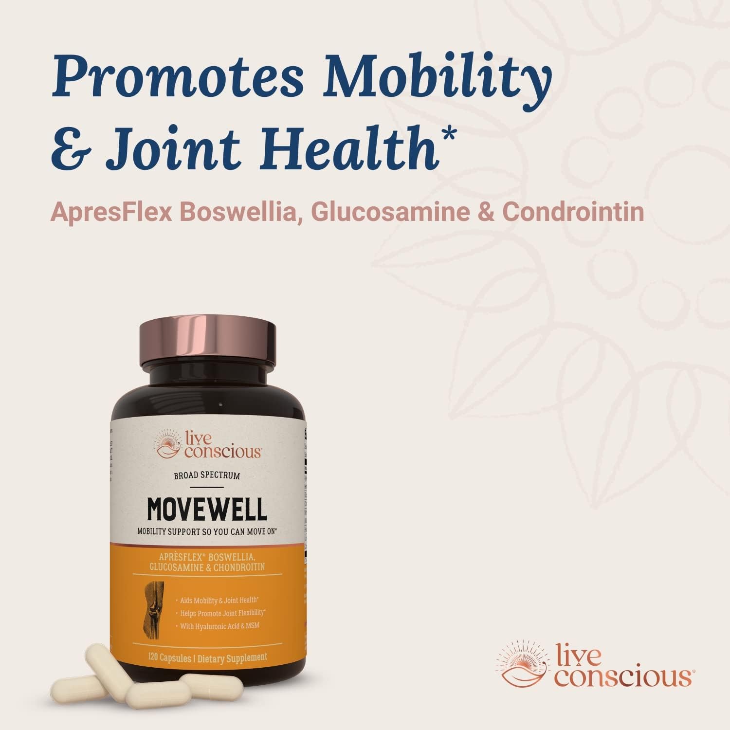 Live Conscious Glucosamine Chondroitin With Msm, Hyaluronic Acid, And More - Movewell Joint Health Supplement : Health & Household