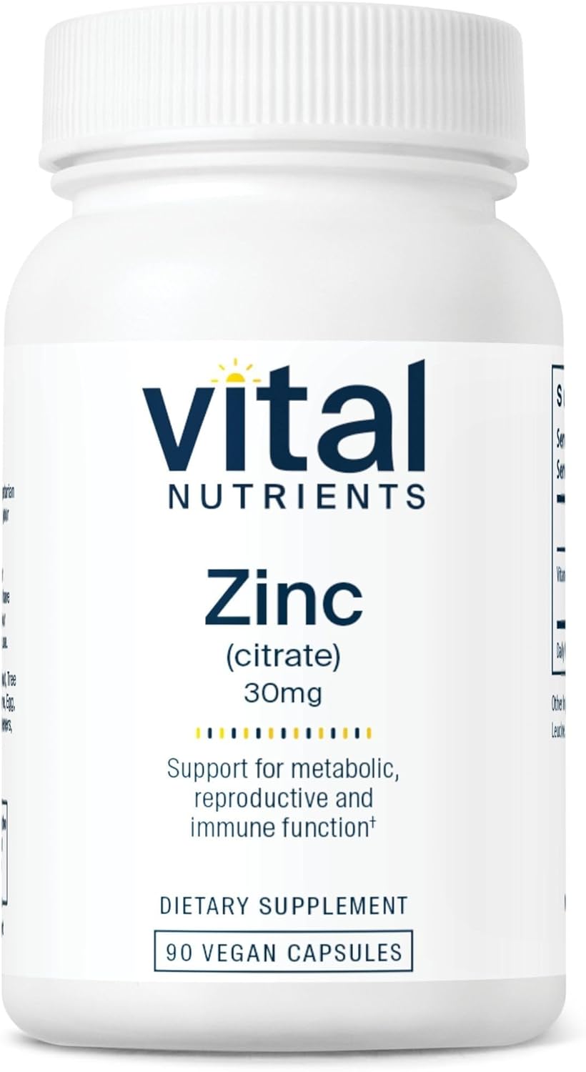 Vital Nutrients Zinc Citrate 30Mg | Easily Absorbed Immune Support Supplement* | Vegan Zinc Supplement | Gluten, Dairy, Soy Free | Non-Gmo | 30Mg