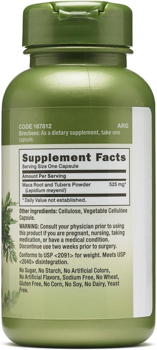 Gnc Herbal Plus Maca Root 525Mg, 100 Capsules, Supports Vitality