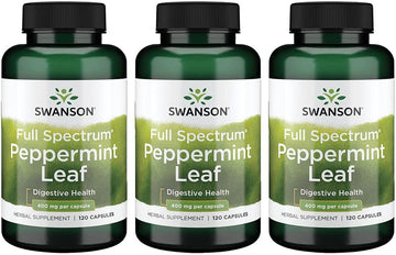 Swanson Full Spectrum Peppermint Leaf 400 Milligrams 120 Capsules (3 Pack)