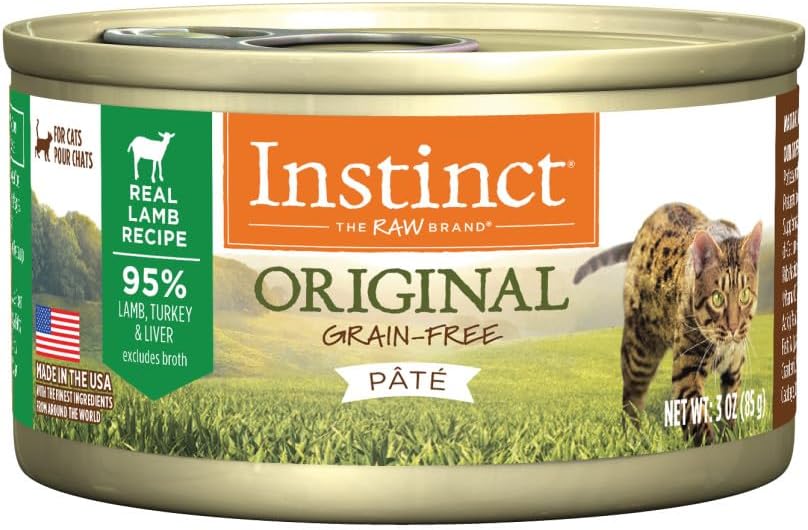 Instinct Original Grain Free Real Lamb Recipe Natural Wet Canned Cat Food By Nature'S Variety, 3 Oz. Cans (Case Of 24)