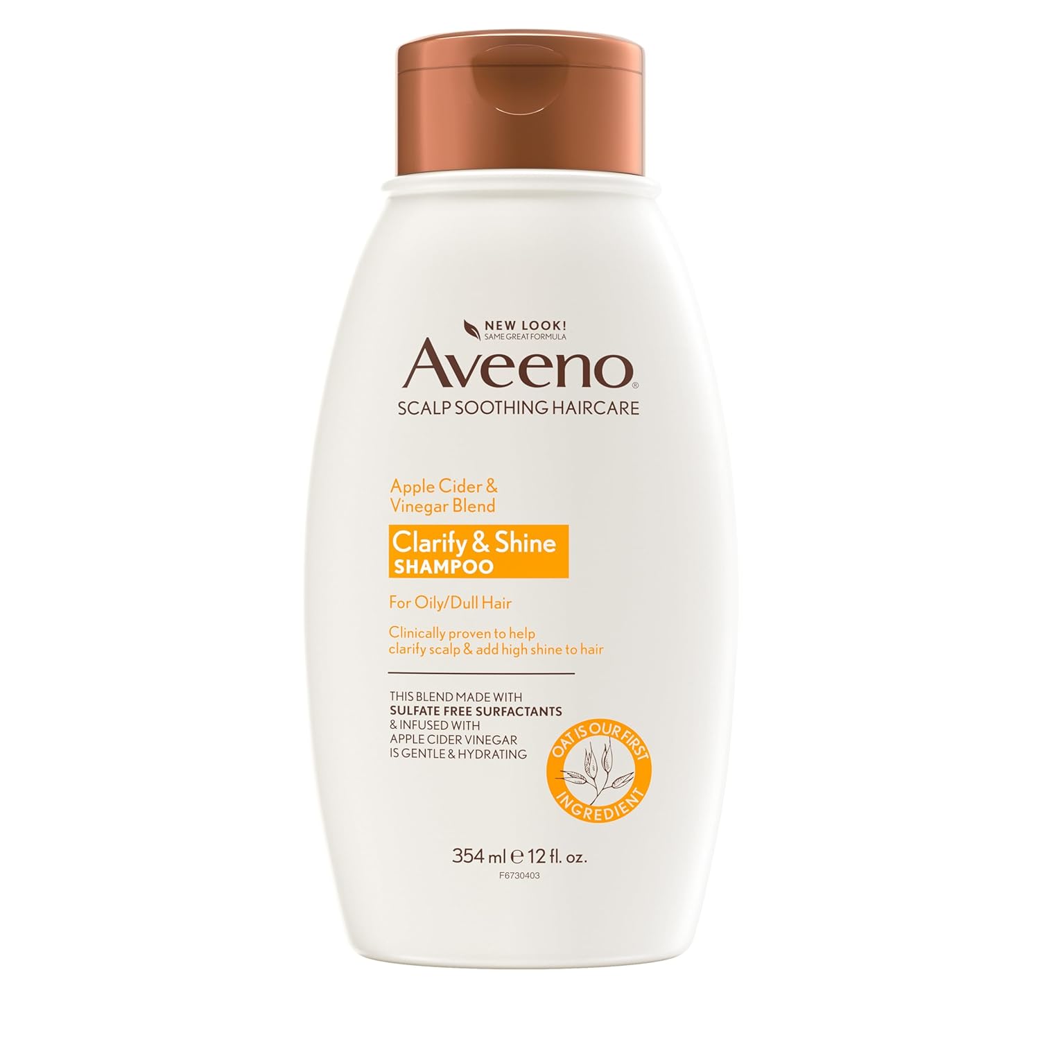 Aveeno Apple Cider Vinegar Clarifying Shampoo, Shine Enhancing, 12 Fl Oz