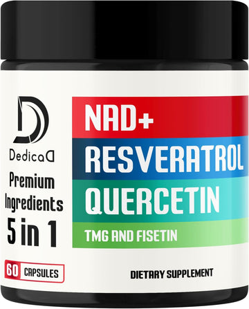 Nad+ Supplement 500Mg - Pure Nad Supplement - Combined To Fisetin, Tmg, Resveratrol And Quercetin - Energy And Dna Repair, Aging Defense, Brain Function - 60 Capsules