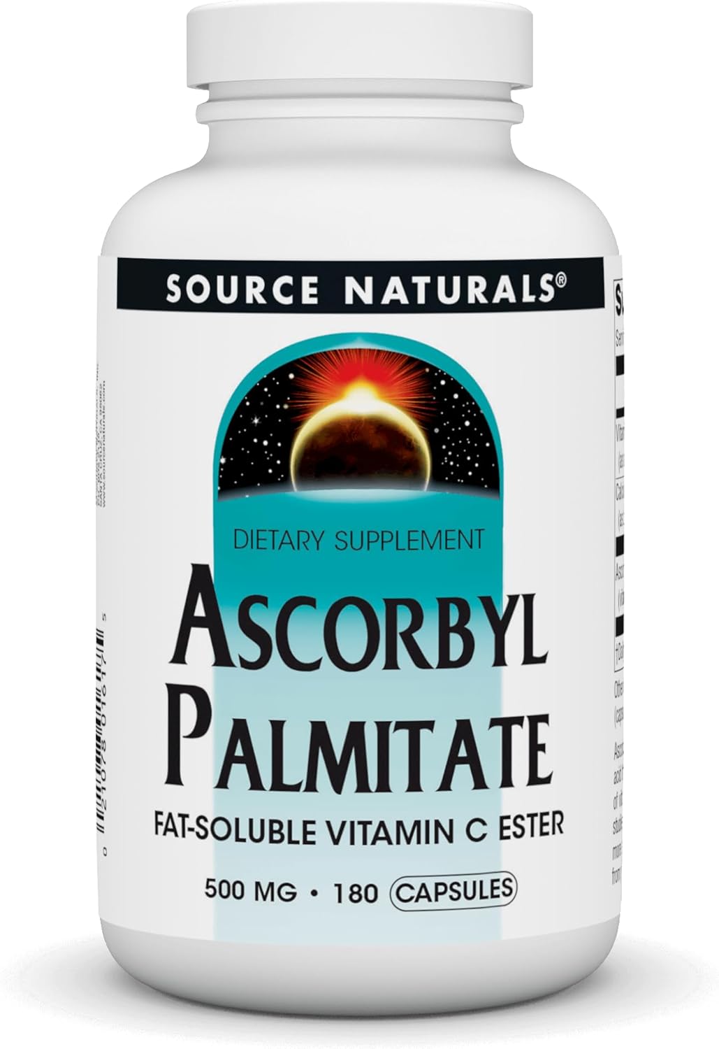 Source Naturals Ascorbyl Palmitate 500Mg Fat-Soluble Vitamin C Ester Supplement - 180 Capsules
