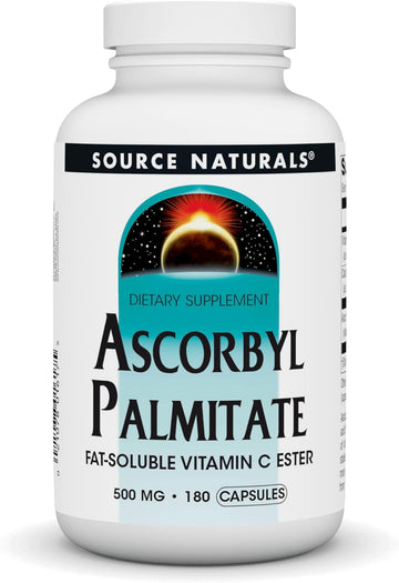 Source Naturals Ascorbyl Palmitate 500Mg Fat-Soluble Vitamin C Ester Supplement - 180 Capsules