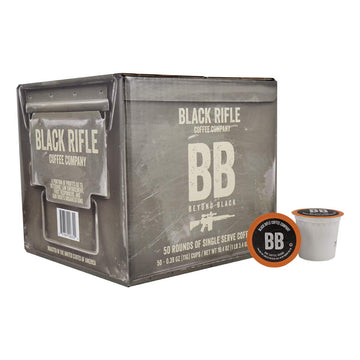 Black Rifle Coffee Company Beyond Black Single Serve Coffee Pods, Robust Flavors Of Dark Chocolate Tasting Notes And Smoky Finish, Helps Support Veterans And First Responders, Dark Roast, 50 Count