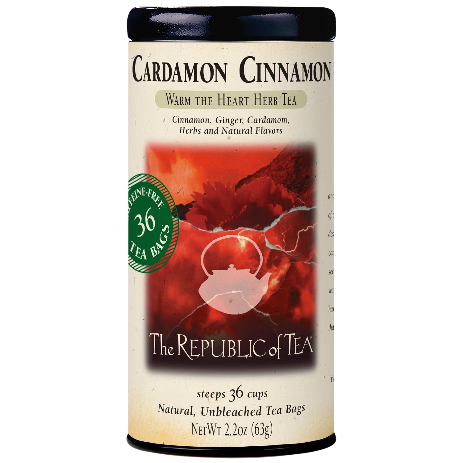 The Republic Of Tea Cardamon Cinnamon Herbal Tea, 36-Count