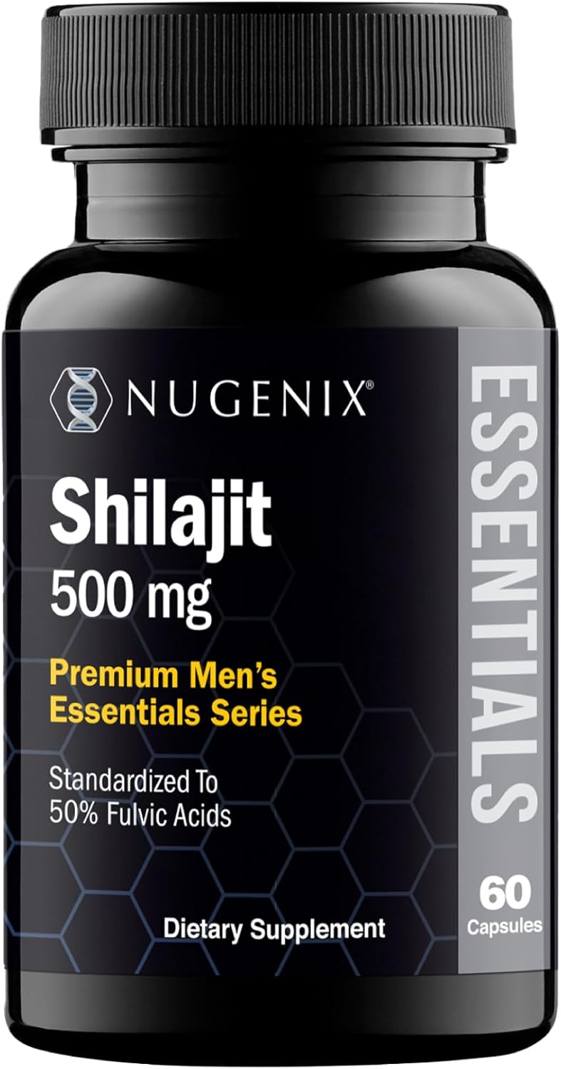 Nugenix Essentials Shilajit Capsules Supplement - 500Mg, Standardized To 50% Fulvic Acids, Himalayan, Pure Shilajit For Men, 60 Capsules