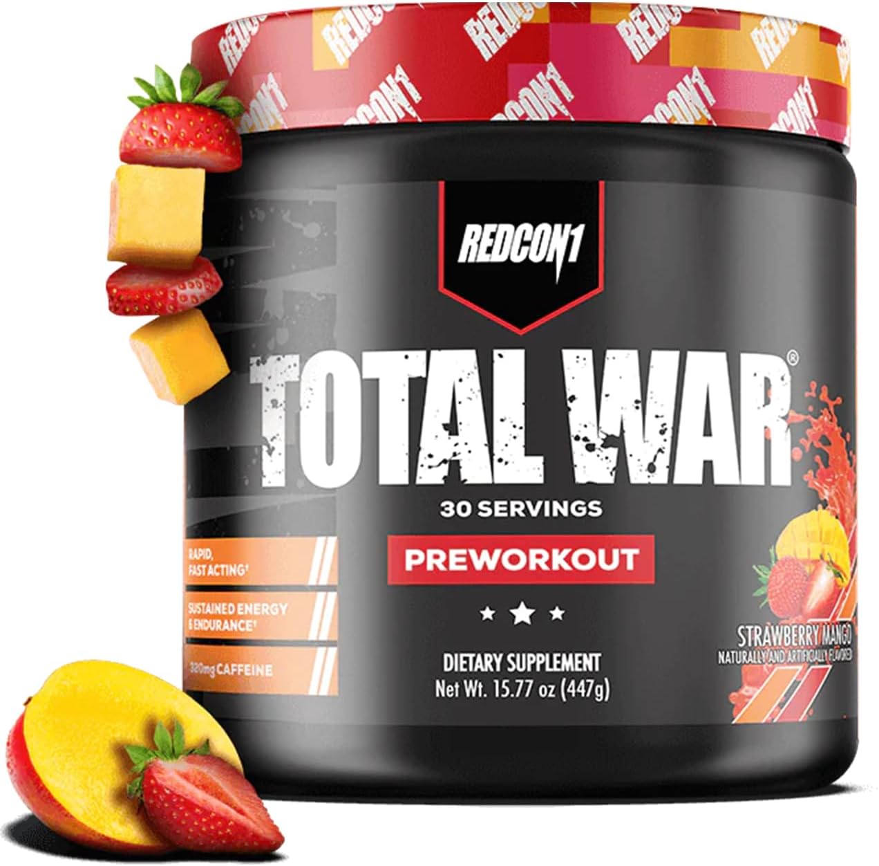 REDCON1 Total War Pre Workout Powder, Strawberry Mango - Beta Alanine