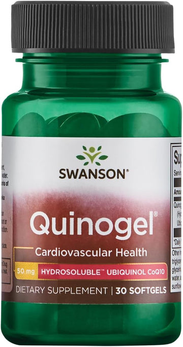 Swanson Quinogel (Hydrosoluble Ubiquinol Coq10) 50 Milligrams 30 Sgels