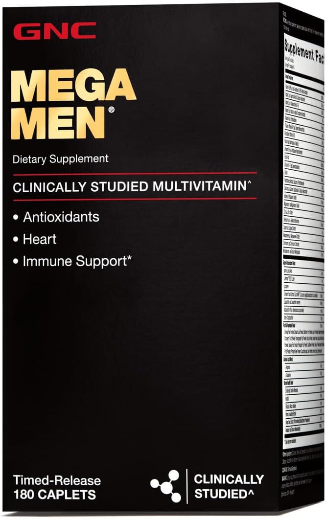 Gnc Mega Men Multivitamin | Antioxidants, Heart Health, And Immune Support | 180 Count