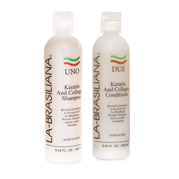 La-Brasiliana Uno Collagen Shampoo + Due Collagen Conditioner, 8.45 Fl.Oz. Each