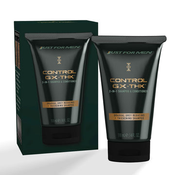 Just for Men Control GX + THK Thickening Shampoo and Conditioner with Grey Reduction, Shampoo for Thinning Hair with Alpha Keratin, Thickens Hair Up to 20%, 4 oz