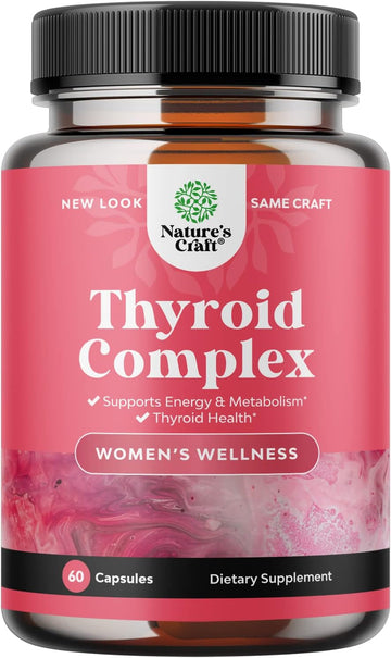 Advanced Thyroid Support for Women with Ashwagandha - Adaptogenic Thyroid Supplement with L Tyrosine Rhodiola and Astragalus Root - Non-GMO Balancing Herbal Thyroid Energy Women?s Health Supplement