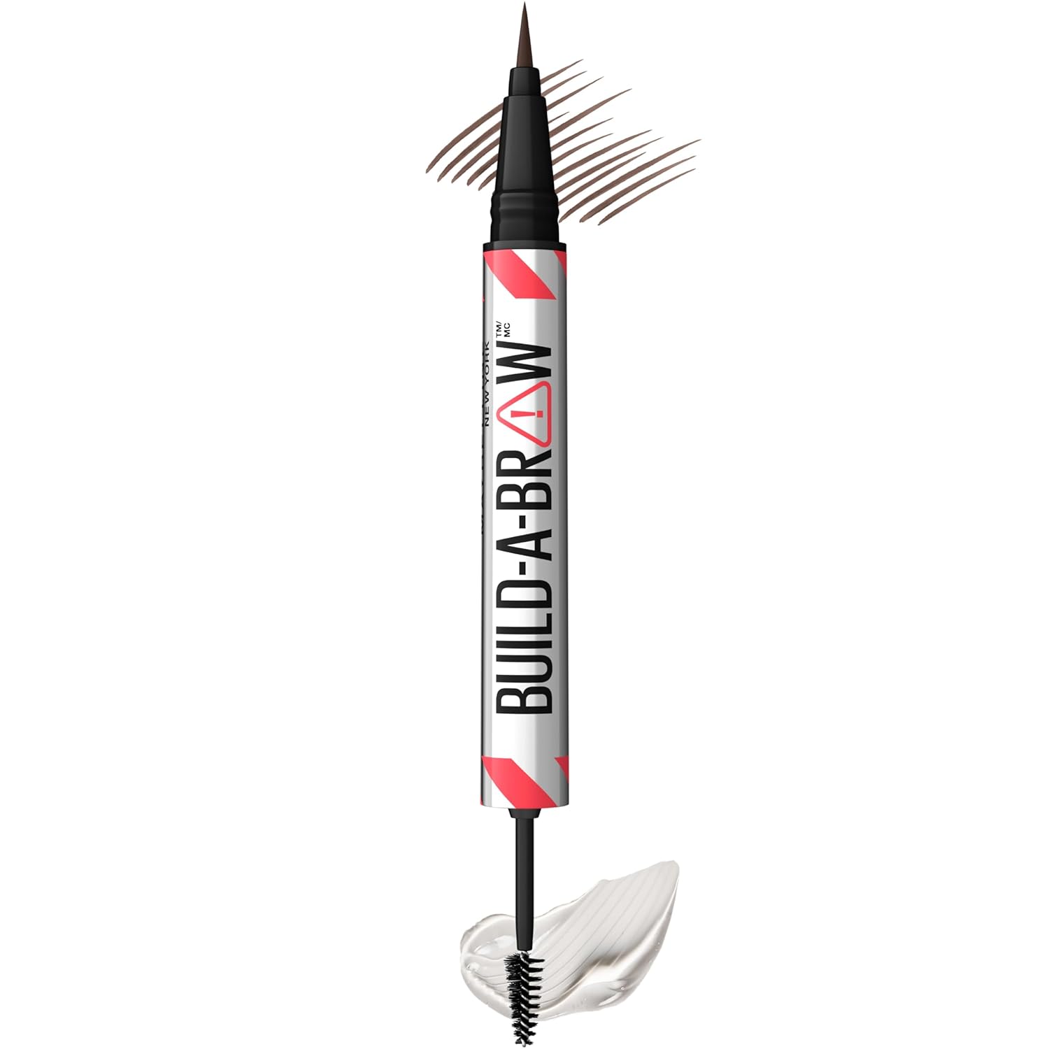 Maybelline Build-A-Brow 2-In-1 Brow Pen And Sealing Brow Gel, Eyebrow Makeup For Real-Looking, Fuller Eyebrows, Deep Brown, 1 Count