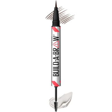 Maybelline Build-A-Brow 2-In-1 Brow Pen And Sealing Brow Gel, Eyebrow Makeup For Real-Looking, Fuller Eyebrows, Deep Brown, 1 Count