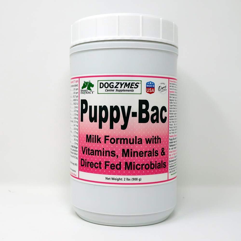 Dogzymes Puppy-Bac (2 Pound) Milk Replacer with Live Microorganisms and Enzymes 441 Million CFU/gram Mix 1:4 : Pet Supplies