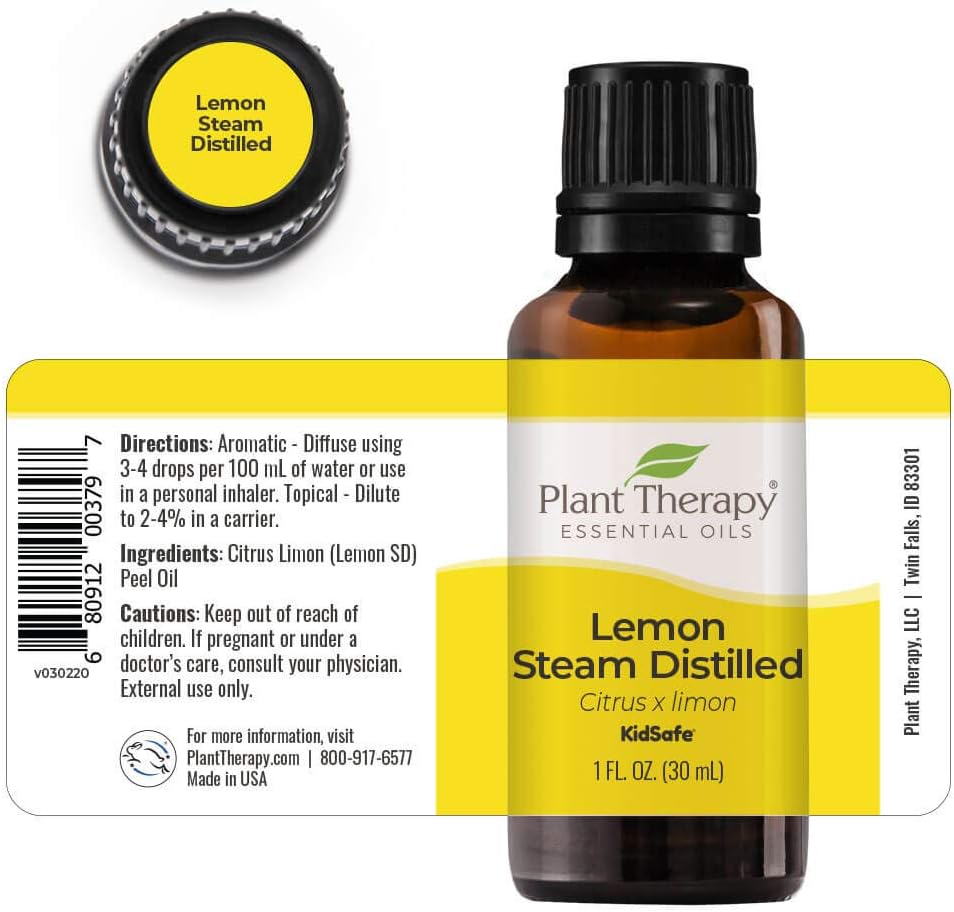 Plant Therapy Lemon Steam Distilled Essential Oil 30 mL (1 oz) 100% Pure, Undiluted, Therapeutic Grade : Health & Household