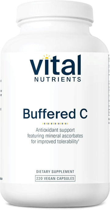 Vital Nutrients Buffered Vitamin C 500Mg | Vegan Gentle Vitamin C For Sensitive Individuals* | Immune Support Supplement* | Gluten, Dairy And Soy Free | Non-Gmo | 220 Capsules