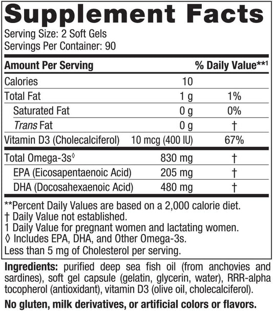 Nordic Naturals Prenatal DHA, Unflavored - 180 Soft Gels - 830 mg Omeg