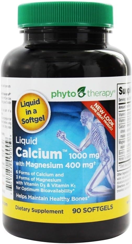 Phyto Therapy, Liquid Calcium Single, 90 Count